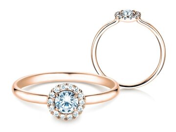 Verlobungsring Flower in 9K Weißgold mit Diamanten 0,33ct G/SI