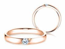 Verlobungsring Italic in 14K Roségold mit Diamant 0,05ct G/SI