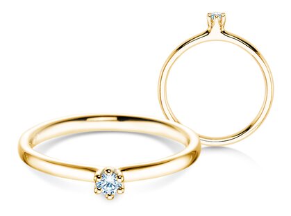 Verlobungsring Classic 6 in 14K Gelbgold mit Diamant 0,05ct G/SI