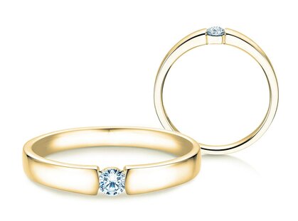 Verlobungsring Infinity Petite in 14K Gelbgold mit Diamant 0,13ct G/SI