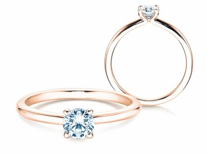 Verlobungsring Classic 4 in 18K Roségold mit Diamant 0,40ct G/SI