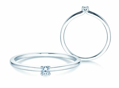 Verlobungsring Classic 4 in Platin 950/- mit Diamant 0,05ct G/SI