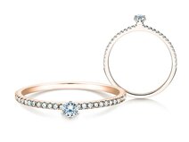 Verlobungsring Classic Pavé in 14K Roségold mit Diamanten 0,30ct G/SI