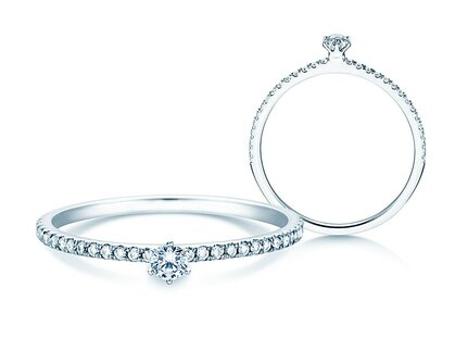 Verlobungsring Classic Pavé in Platin 950/- mit Diamanten 0,30ct