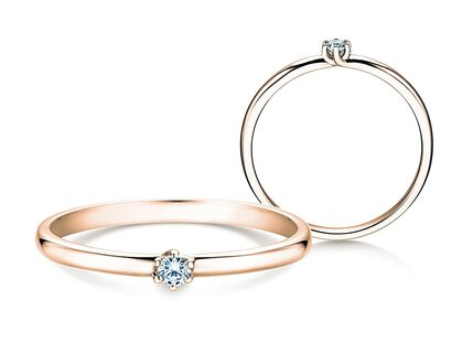 Verlobungsring Melody in 14K Roségold mit Diamant 0,05ct G/SI