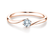 Verlobungsring Devotion in 14K Roségold mit Diamant 0,07ct G/SI