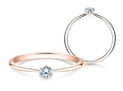 Verlobungsring Spirit in 14K Roségold mit Diamant 0,15ct H/SI