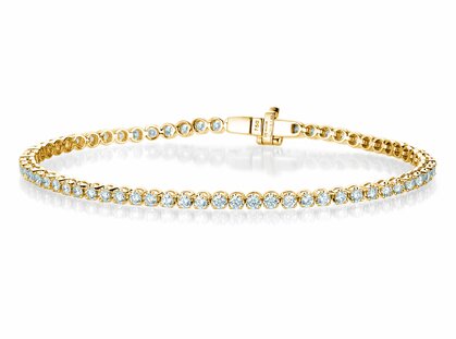 Tennisarmband in 18K Gelbgold mit Diamanten 3,15ct G/SI, 17,5cm