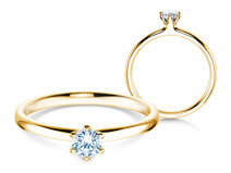 Verlobungsring Classic 6 in 18K Gelbgold mit Diamant 0,25ct G/SI