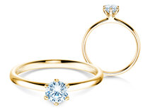 Verlobungsring Classic 6 in 18K Gelbgold mit Diamant 0,40ct G/SI