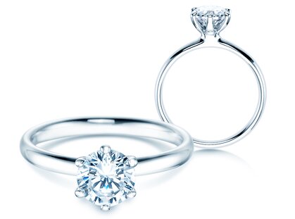 Verlobungsring Classic 6 in Platin 950/- mit Diamant 1,00ct G/SI