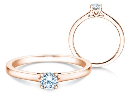 Verlobungsring Romance in 14K Roségold mit Diamant 0,25ct G/SI