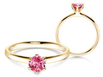 Verlobungsring Classic Colour in 18K Gelbgold mit Pinker Turmalin 0,50ct