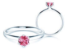 Verlobungsring Classic Colour in 18K Weißgold mit Pinker Turmalin 0,50ct