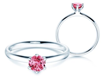 Verlobungsring Classic Colour in 18K Weißgold mit Pinker Turmalin 0,50ct