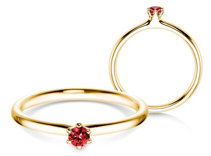 Verlobungsring Classic Colour in 14K Gelbgold mit Rubin 0,05ct