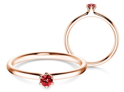 Verlobungsring Classic Colour in 14K Roségold mit Rubin 0,05ct