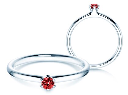 Verlobungsring Classic Colour in Silber 925/- mit Rubin 0,05ct