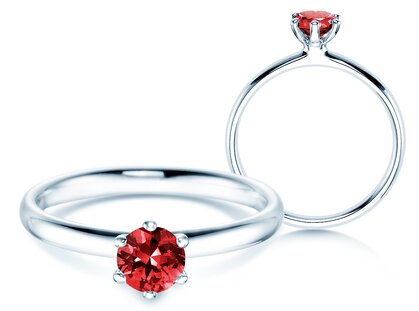 Verlobungsring Classic Colour in Platin 950/- mit Rubin 0,50ct