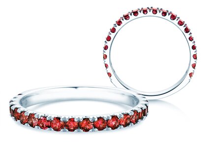 Verlobungsring  Dusk mit Farbedelstein in Platin 950/- mit Rubin 0,38ct