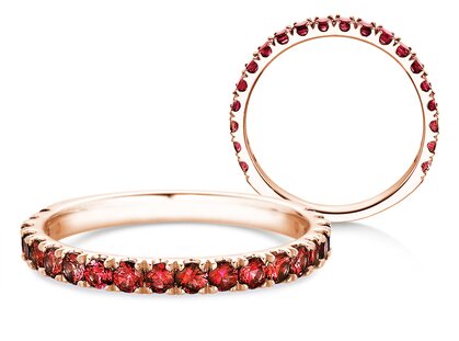 Verlobungsring  Dusk mit Farbedelstein in 14K Roségold mit Rubin 0,38ct