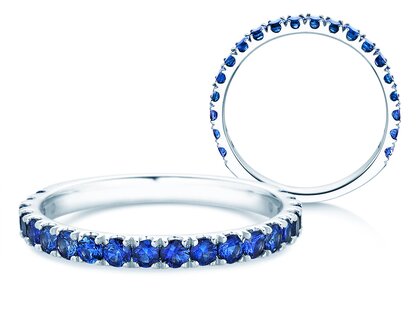 Verlobungsring  Dusk mit Farbedelstein in Platin 950/- mit Saphir 0,38ct