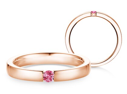 Verlobungsring Infinity Colour in 18K Roségold mit Pinker Turmalin 0,10ct