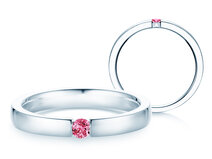 Verlobungsring Infinity Colour in 18K Weißgold mit Pinker Turmalin 0,10ct