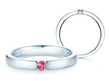 Verlobungsring Infinity Colour in 18K Weißgold mit Pinker Turmalin 0,10ct