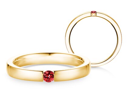 Verlobungsring Infinity Colour in 14K Gelbgold mit Rubin 0,03ct