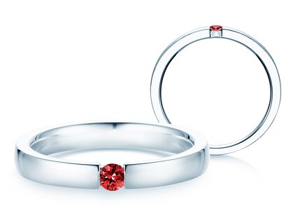 Verlobungsring Infinity Colour in Silber 925/- mit Rubin 0,03ct