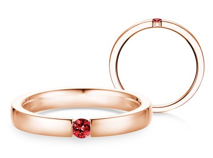 Verlobungsring Infinity Colour in 14K Roségold mit Rubin 0,03ct