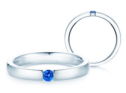 Verlobungsring Infinity Colour in Platin 950/- mit Saphir 0,03ct