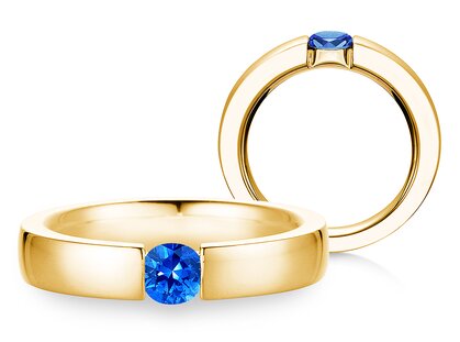 Verlobungsring Infinity Colour in 14K Gelbgold mit Saphir 0,50ct