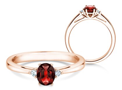 Verlobungsring Life in 14K Roségold mit Rubin 0,25ct und Diamanten 0,03ct