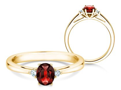 Verlobungsring Life in 14K Gelbgold mit Rubin 0,25ct und Diamanten 0,03ct