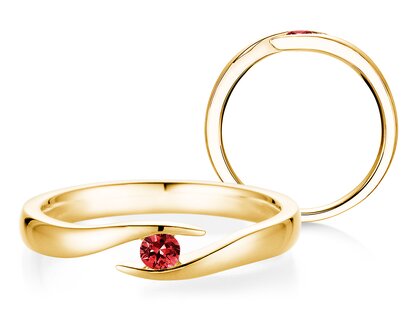 Verlobungsring Twist Colour in 14K Gelbgold mit Rubin 0,05ct