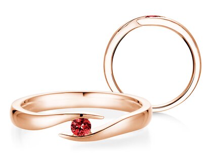 Verlobungsring Twist Colour in 14K Roségold mit Rubin 0,05ct