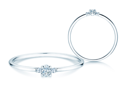 Verlobungsring Glory Petite Oval Cut in Platin 950/- mit Diamanten 0,10ct G/SI