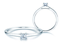 Verlobungsring Princess in Platin 950/- mit Diamant 0,25ct G/SI