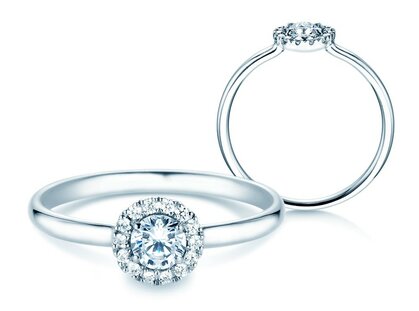 Verlobungsring Flower in Platin 950/- mit Diamanten 0,33ct G/SI