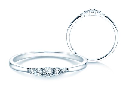 Verlobungsring 5 Diamonds in Platin 950/- mit Diamanten 0,15ct G/SI