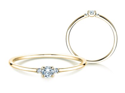 Verlobungsring Glory Petite Diamant in 14K Gelbgold mit Diamanten 0,10ct G/SI