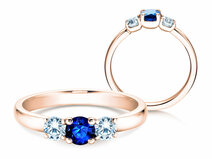 Verlobungsring Glory Petite in 18K Roségold mit Saphir 0,30ct und Diamanten 0,30ct