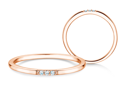 Verlobungsring Unity in 14K Roségold mit Diamanten 0,02ct G/SI