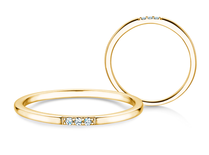 Verlobungsring Unity in 14K Gelbgold mit Diamanten 0,02ct G/SI