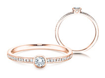 Verlobungsring Eternal Pavé in 18K Roségold mit Diamanten 0,21ct G/SI