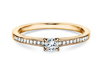 Verlobungsring Modern Pavé in 18K Gelbgold mit Diamanten 0,25ct G/SI