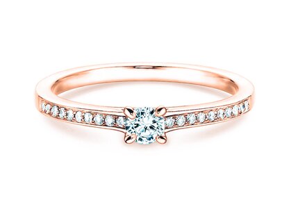 Verlobungsring Modern Pavé in 18K Roségold mit Diamanten 0,25ct G/SI