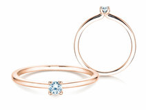 Verlobungsring Classic 4 in 18K Roségold mit Diamant 0,10ct G/SI